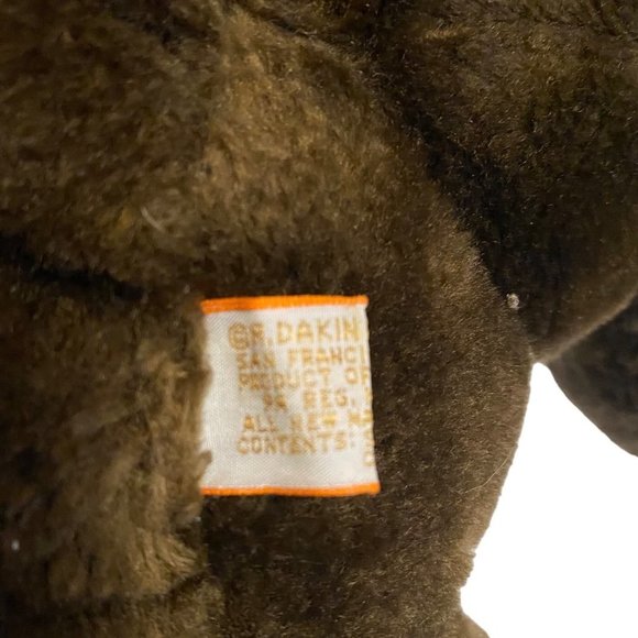 Vintage 1975 R. Dakin Dark Brown Teddy Bear Plush Stuffed Animal Toy 14" Sitting - Picture 3 of 4